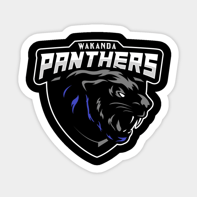 Wakanda Panthers (Black Print) Sticker by Nerdology